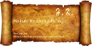 Holub Krisztián névjegykártya